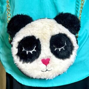 Luv Betsey Furry Panda Face Crossbody